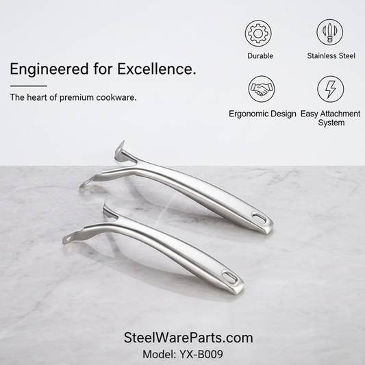 B-009 Hollow-Core Stainless Steel Cookware Ergonomic Handle-Forked (Split-End) Handles