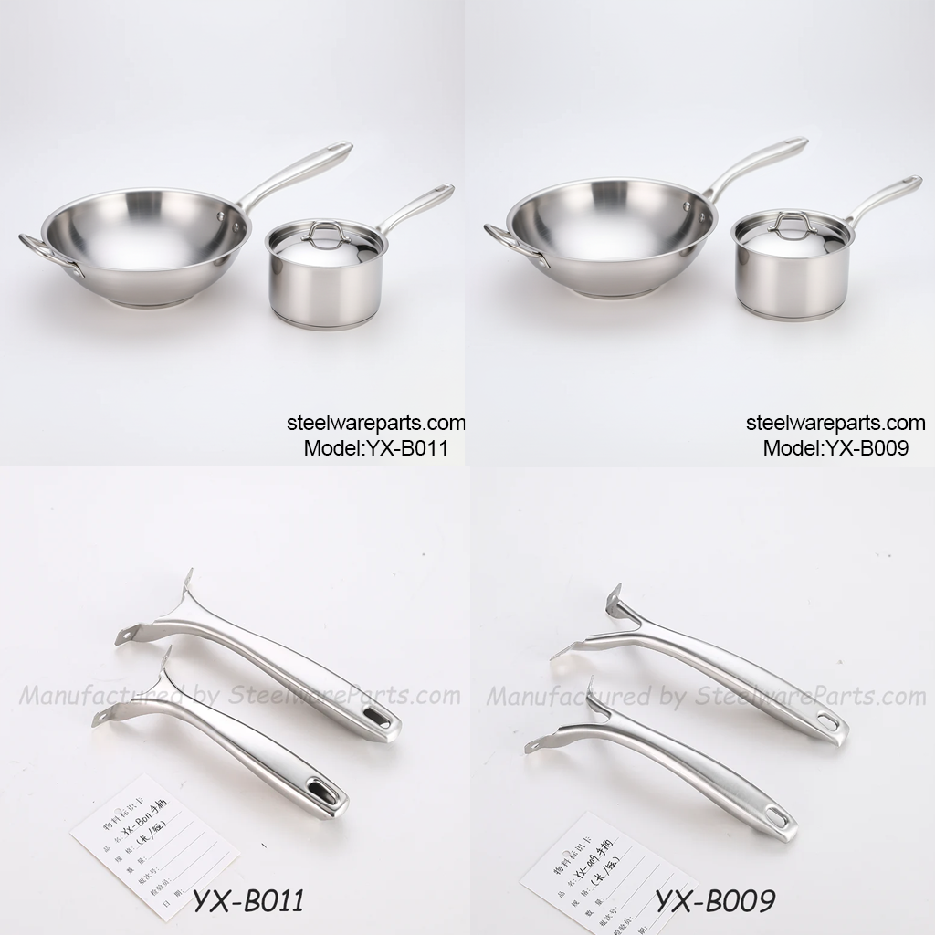 B-011 Hollow-Core Stainless Steel Cookware Ergonomic Handle-Forked (Split-End) Handles