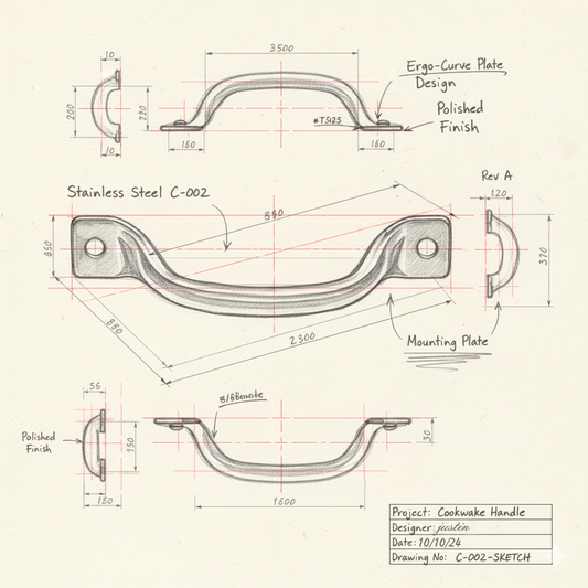C-002 Hollow-Core Stainless Steel Side Loop Handles
