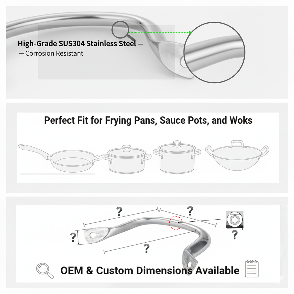 C-002 Hollow-Core Stainless Steel Side Loop Handles