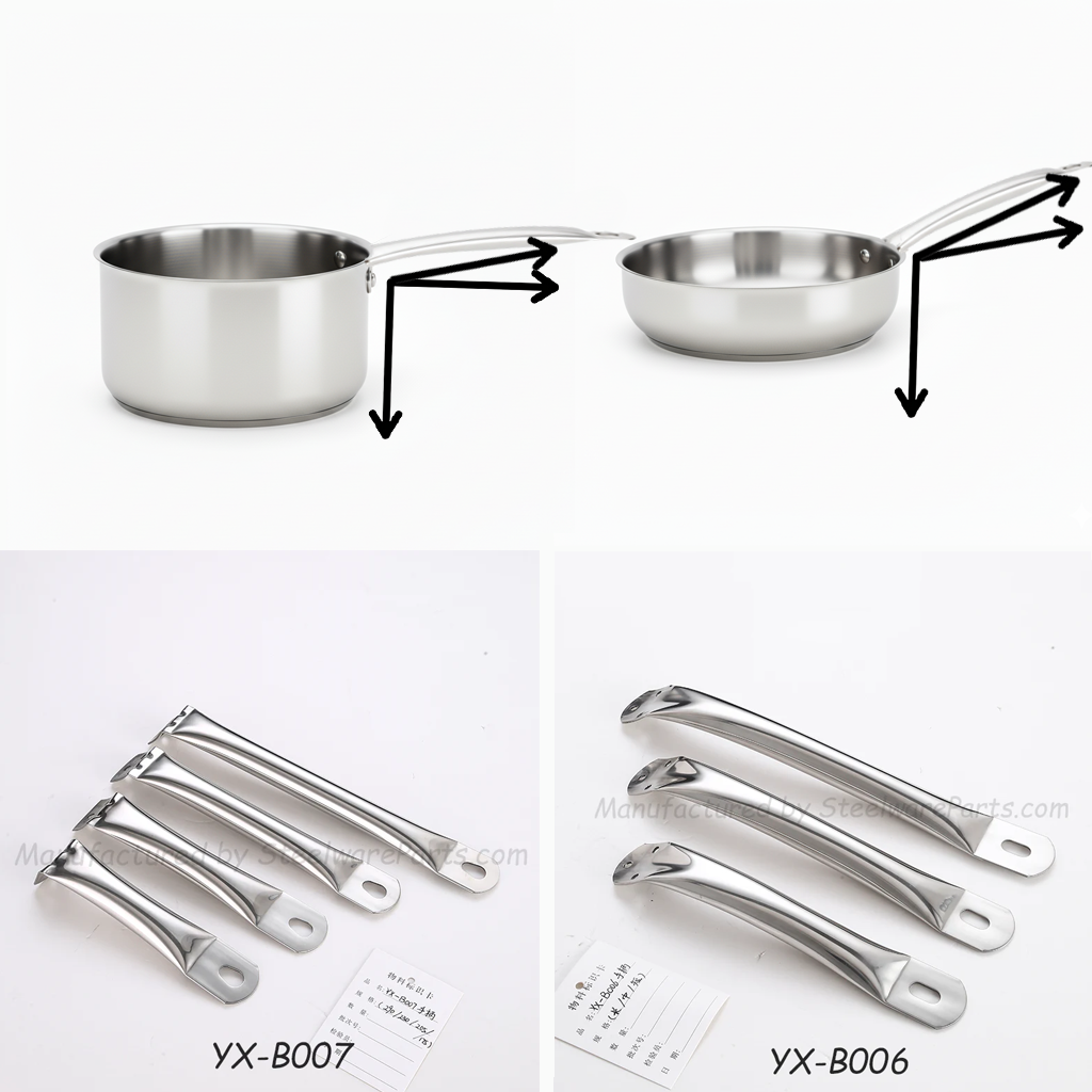 B-006 Hollow-Core Stainless Steel Cookware Handle