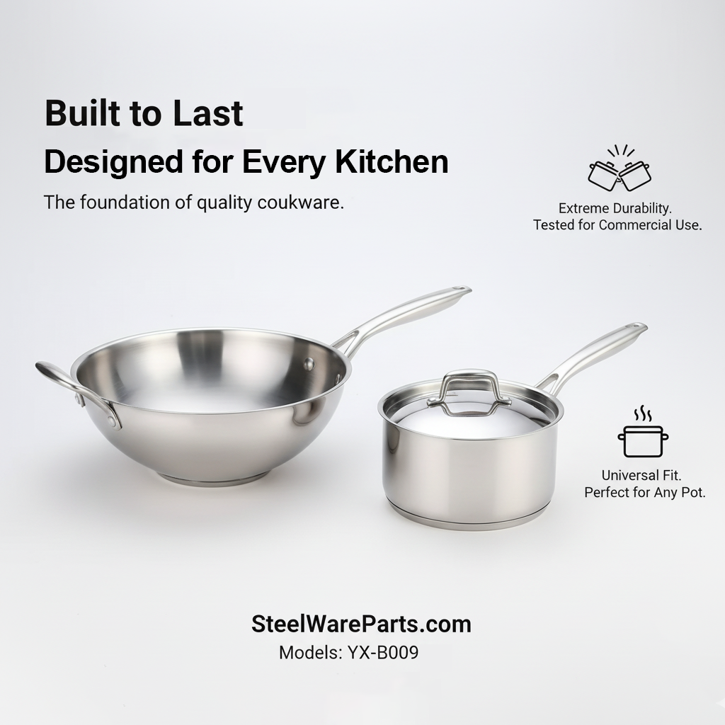 B-009 Hollow-Core Stainless Steel Cookware Ergonomic Handle-Forked (Split-End) Handles