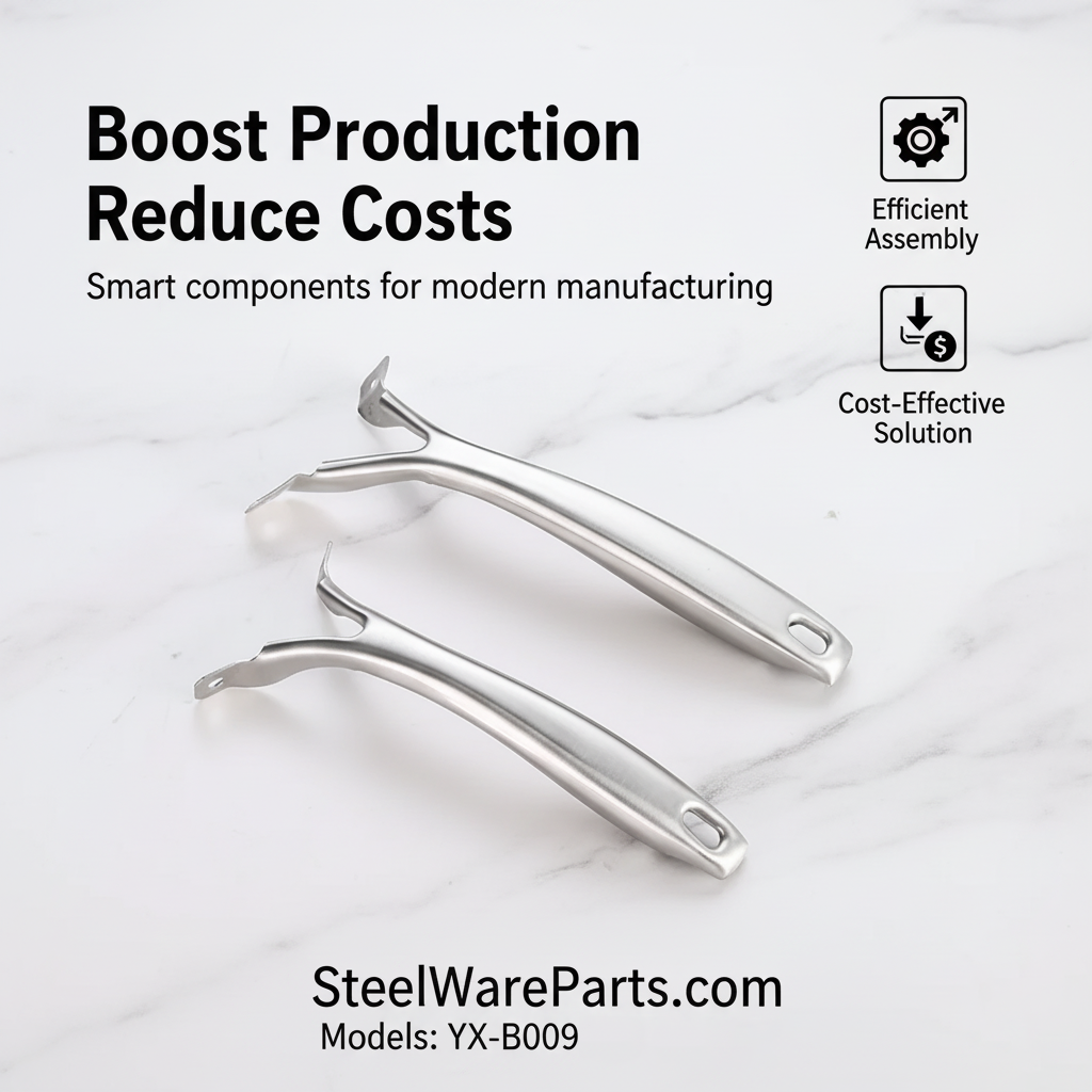 B-009 Hollow-Core Stainless Steel Cookware Ergonomic Handle-Forked (Split-End) Handles