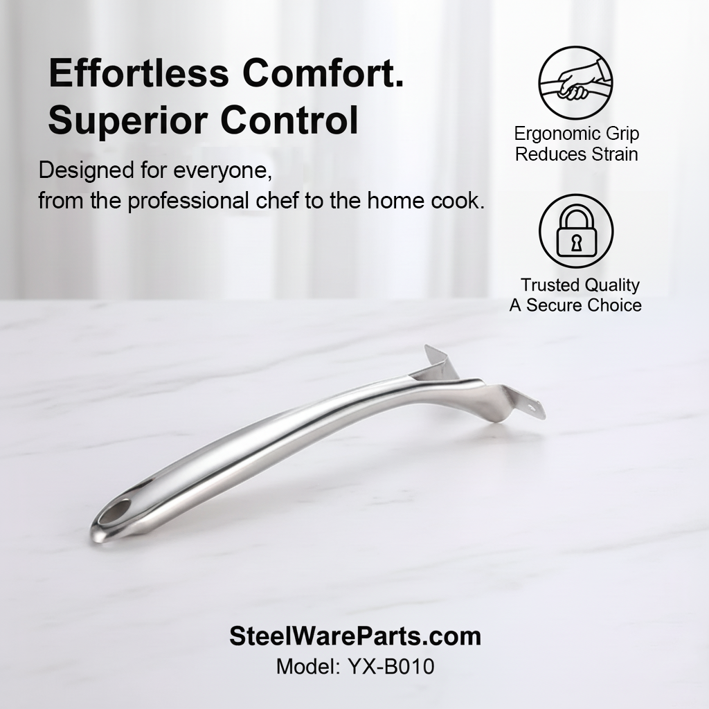 B-010 Hollow-Core Stainless Steel Cookware Ergonomic Handle-Forked (Split-End) Handles