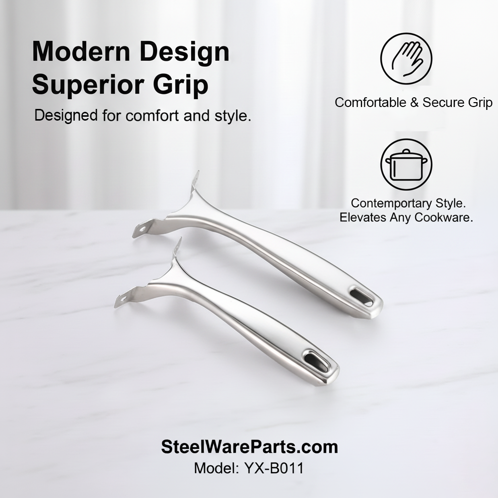 B-011 Hollow-Core Stainless Steel Cookware Ergonomic Handle-Forked (Split-End) Handles