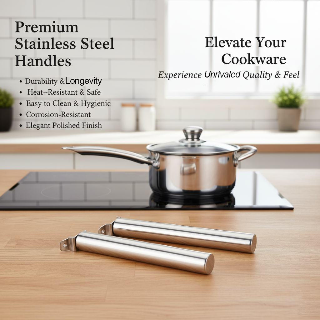 B-013 Round Tube Stainless Steel Handle – Durable, Heat-Resistant Design for Premium Cookware