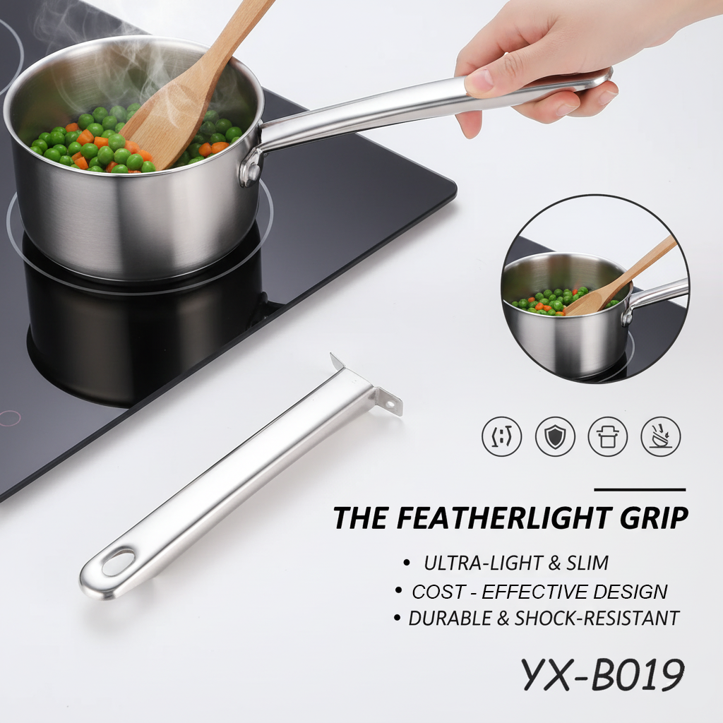 B-019 Hollow-Core Stainless Steel Cookware Handle-Extended Base Handles