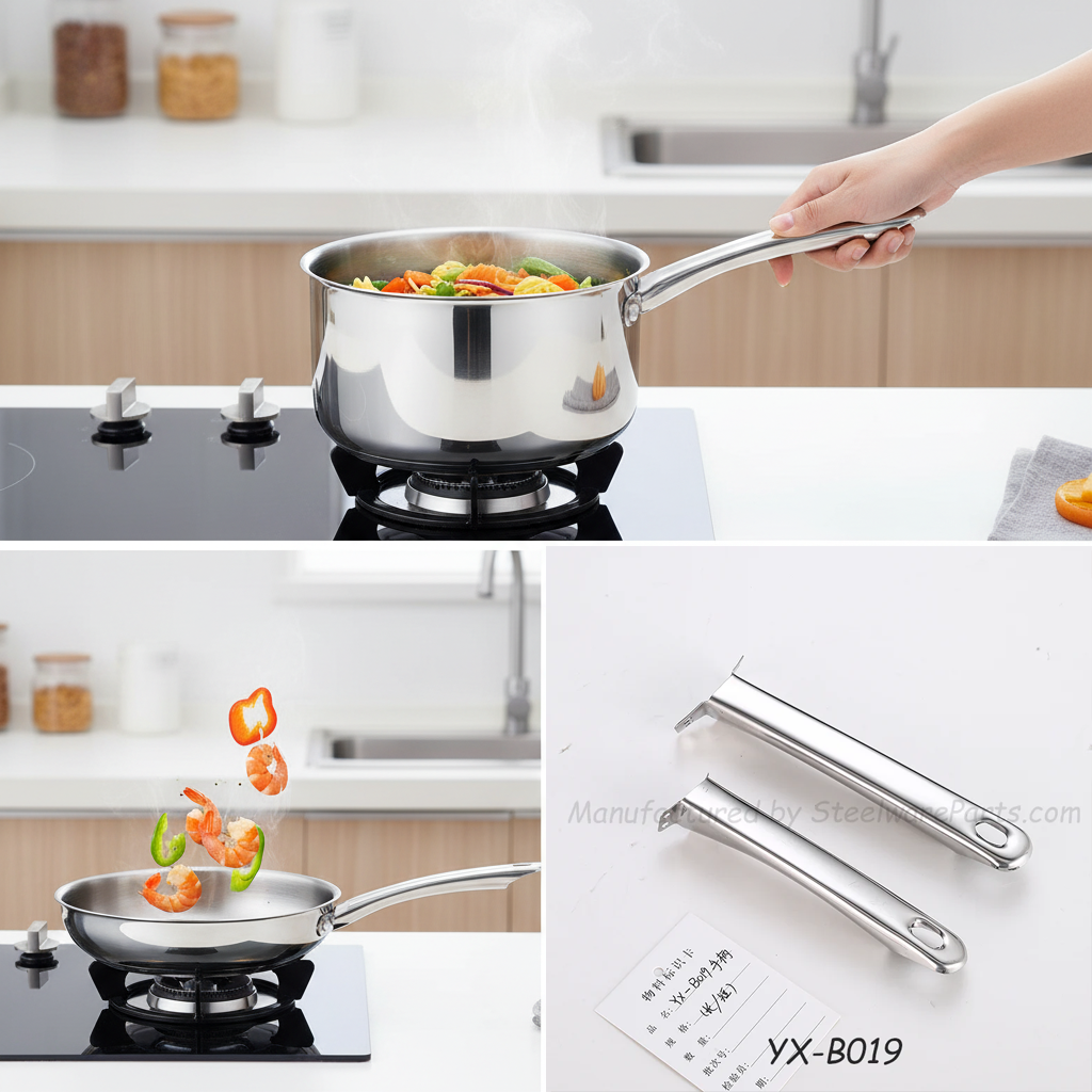 B-019 Hollow-Core Stainless Steel Cookware Handle-Extended Base Handles