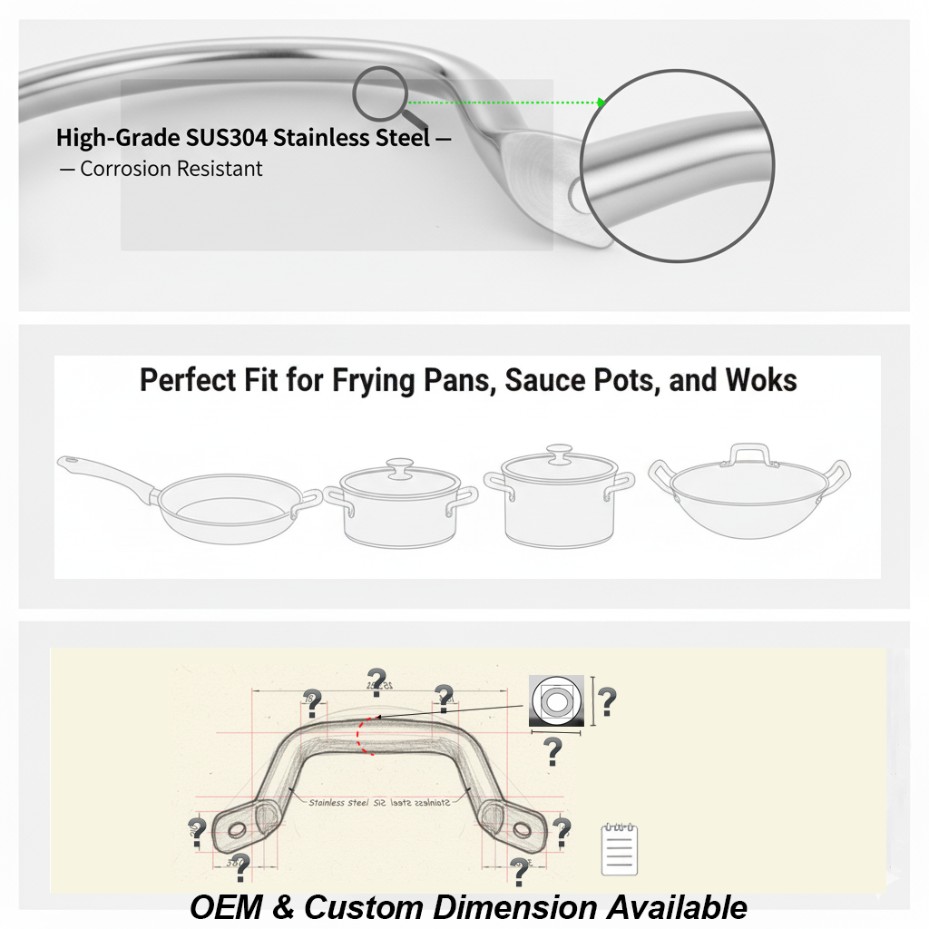 C-001/C-003/C-004/C-007 Hollow-Core Stainless Steel Side Loop Handles