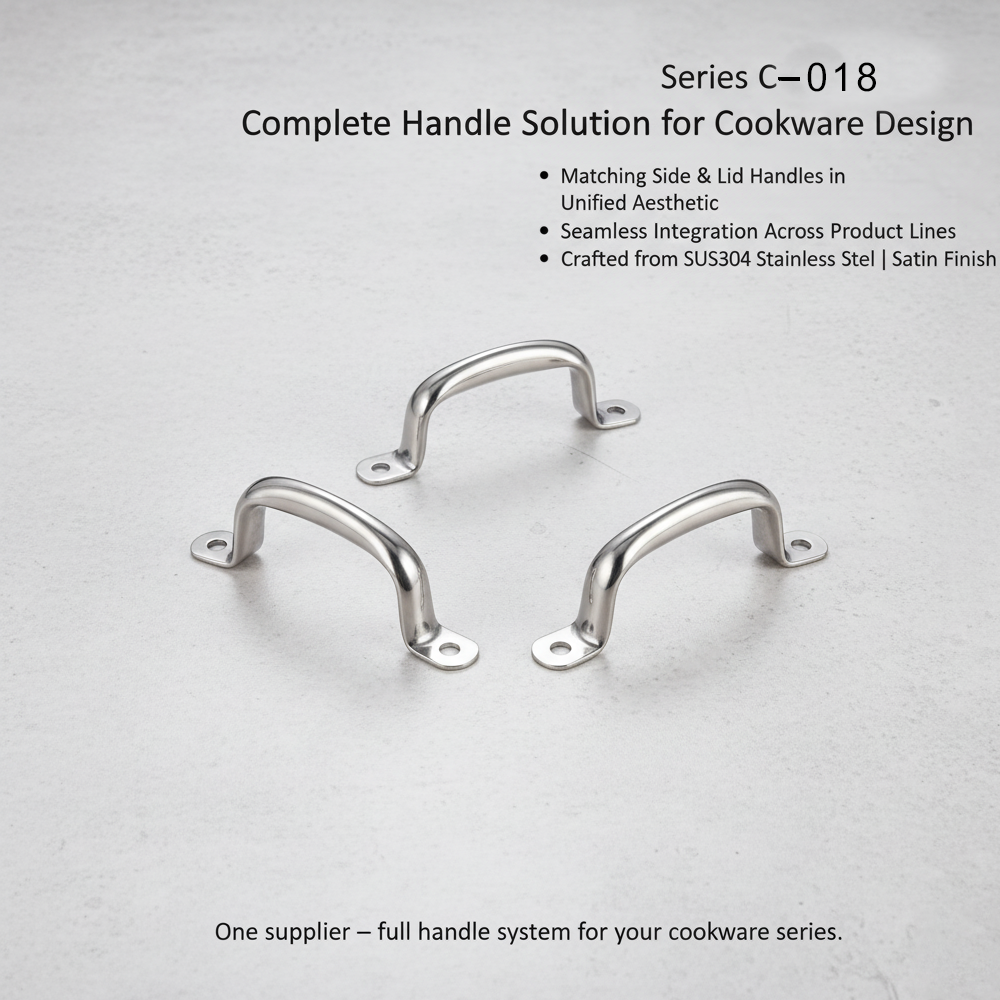 C-018 Stainless Steel Cookware Handle Set (Body Handle + Lid Knob)