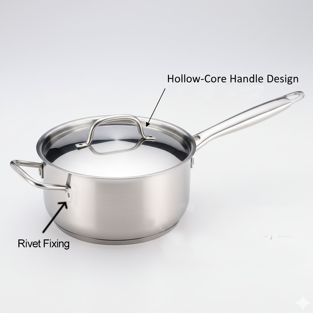 C-019 Thin Hollow Stainless Steel Cookware Handle Set (Body Handle + Lid Knob)